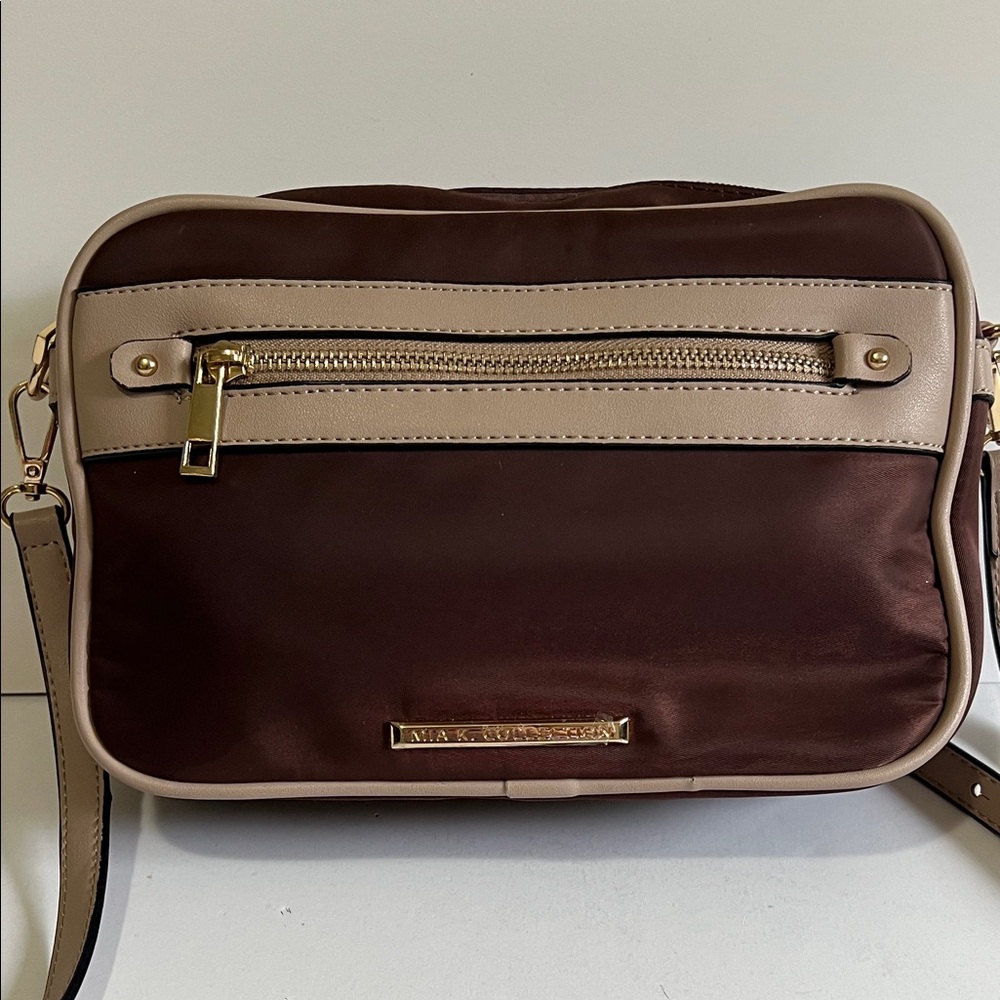 Mia K. Collection Brown and Tan Shoulder Bag NWOT